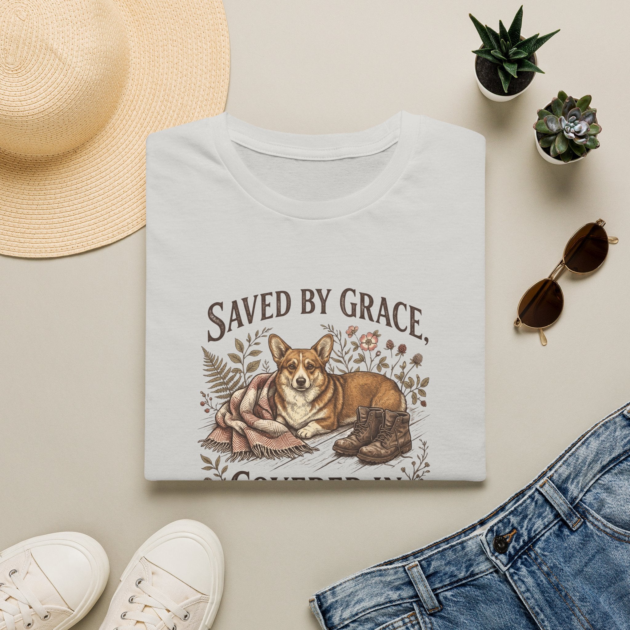By Grace, Covered in Corgi Hair T-Shirt