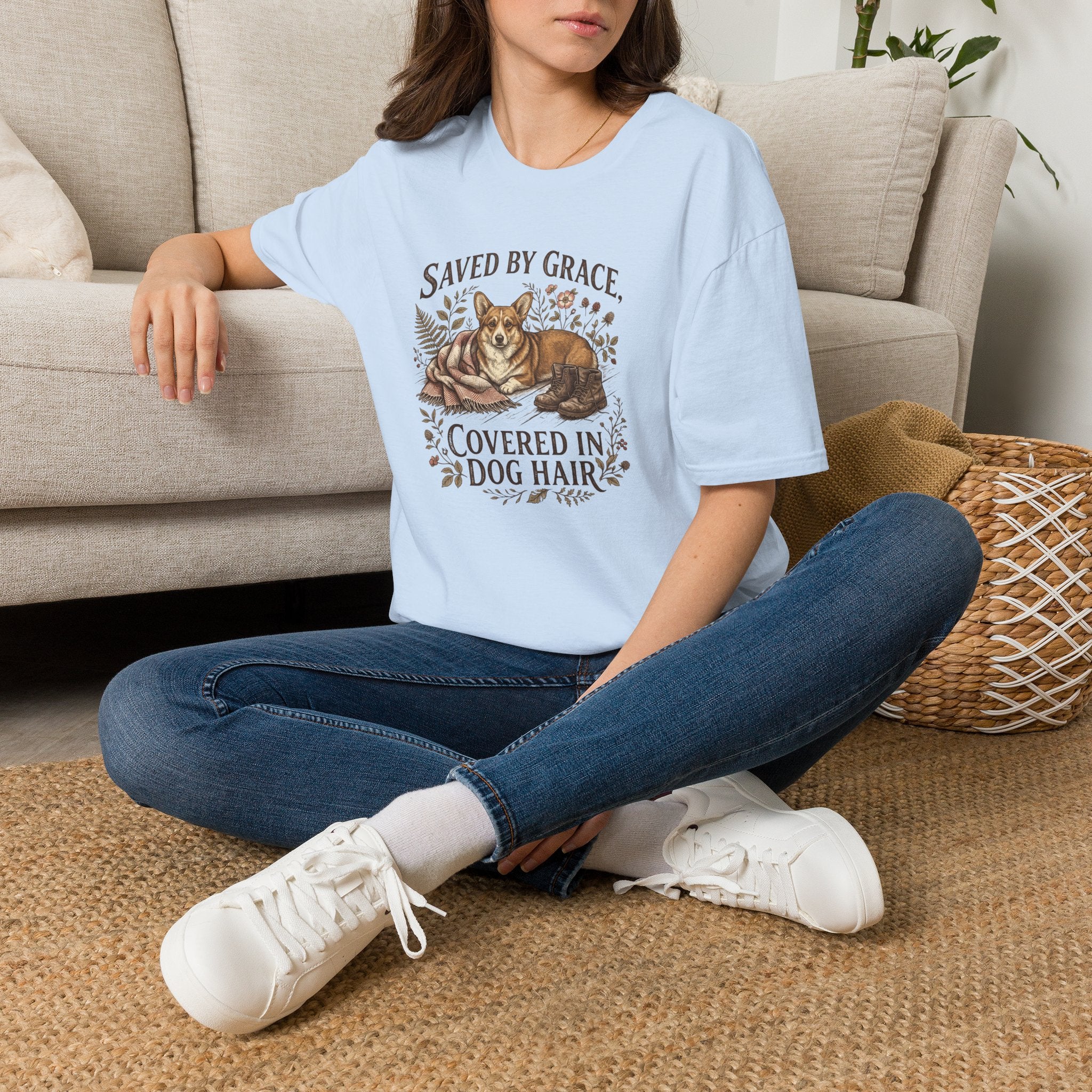 By Grace, Covered in Corgi Hair T-Shirt