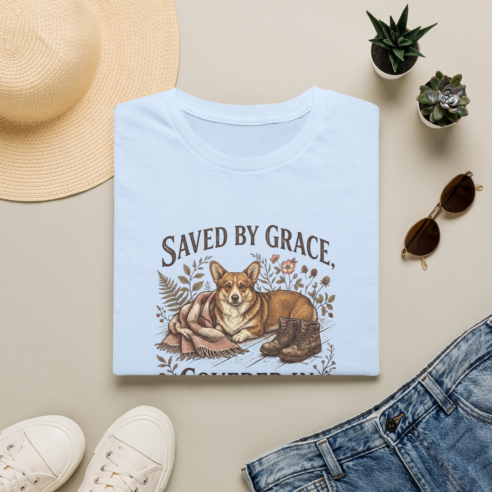 By Grace, Covered in Corgi Hair T-Shirt
