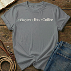 Prayers, Pets, Coffee Horizontal T-Shirt