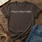 Prayers, Pets, Coffee Horizontal T-Shirt