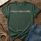 Prayers, Pets, Coffee Horizontal T-Shirt