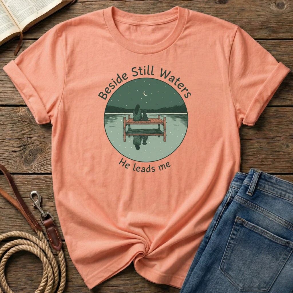 Beside Still Water He Leads Me T-Shirt