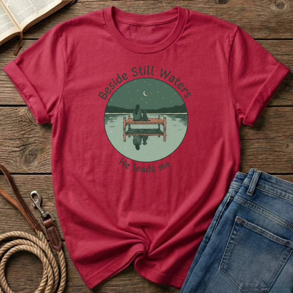 Beside Still Water He Leads Me T-Shirt