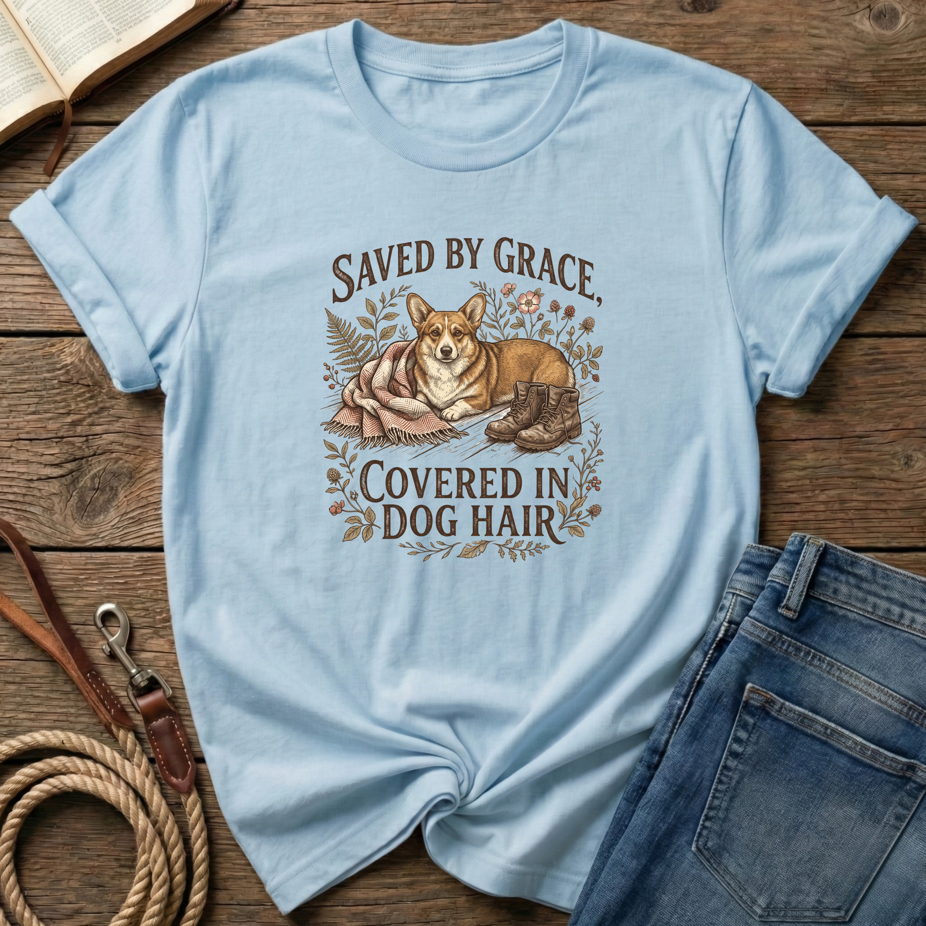 By Grace, Covered in Corgi Hair T-Shirt