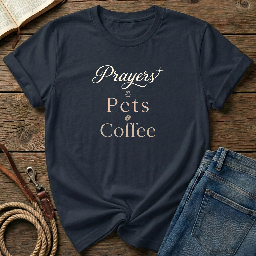 Prayers, Pets, Coffee T-Shirt