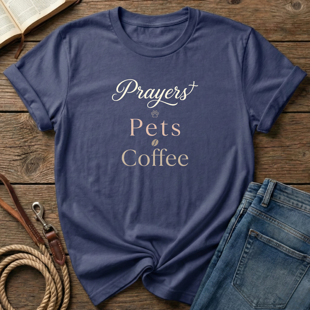 Prayers, Pets, Coffee T-Shirt