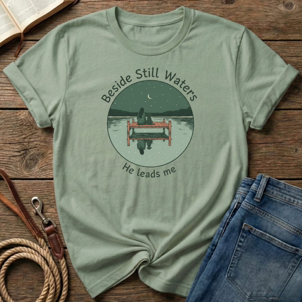 Beside Still Water He Leads Me T-Shirt