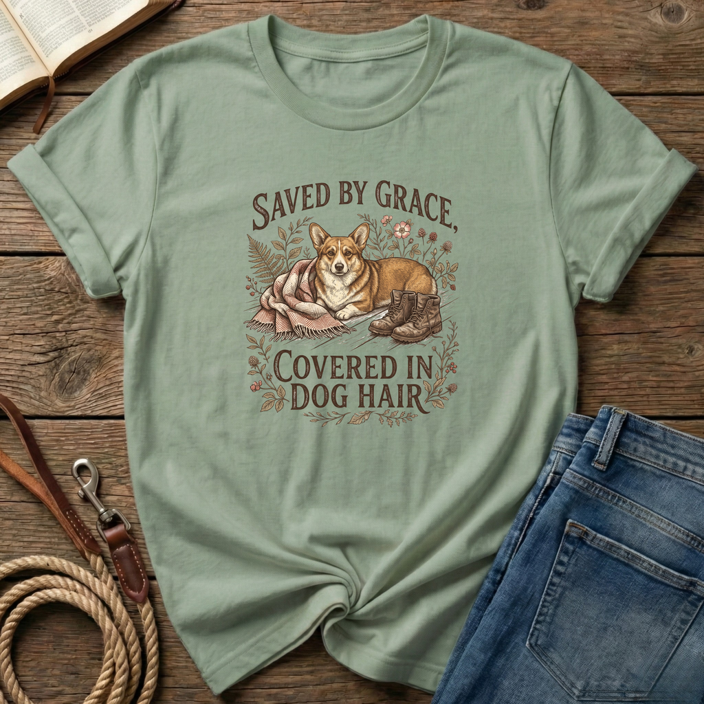 By Grace, Covered in Corgi Hair T-Shirt