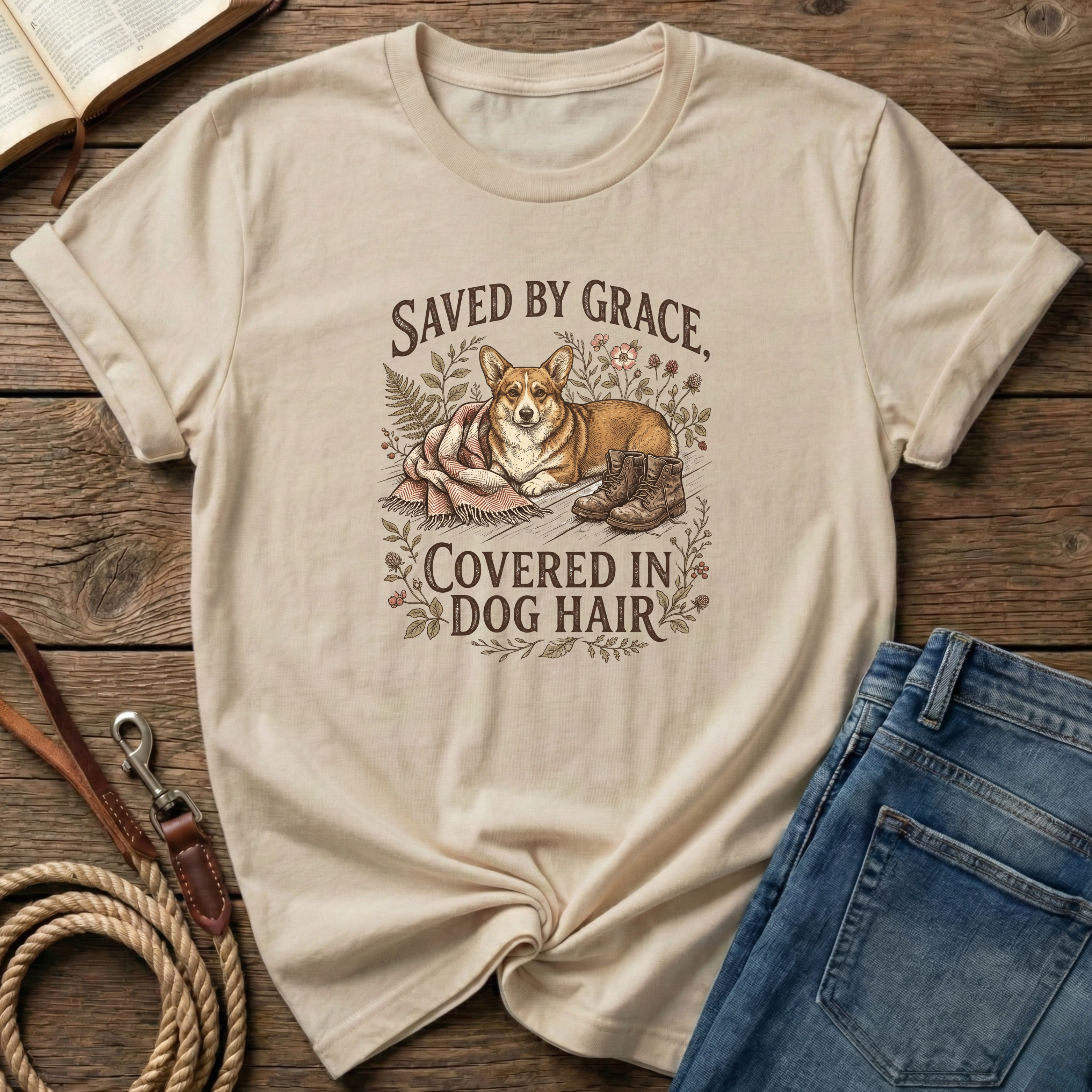By Grace, Covered in Corgi Hair T-Shirt